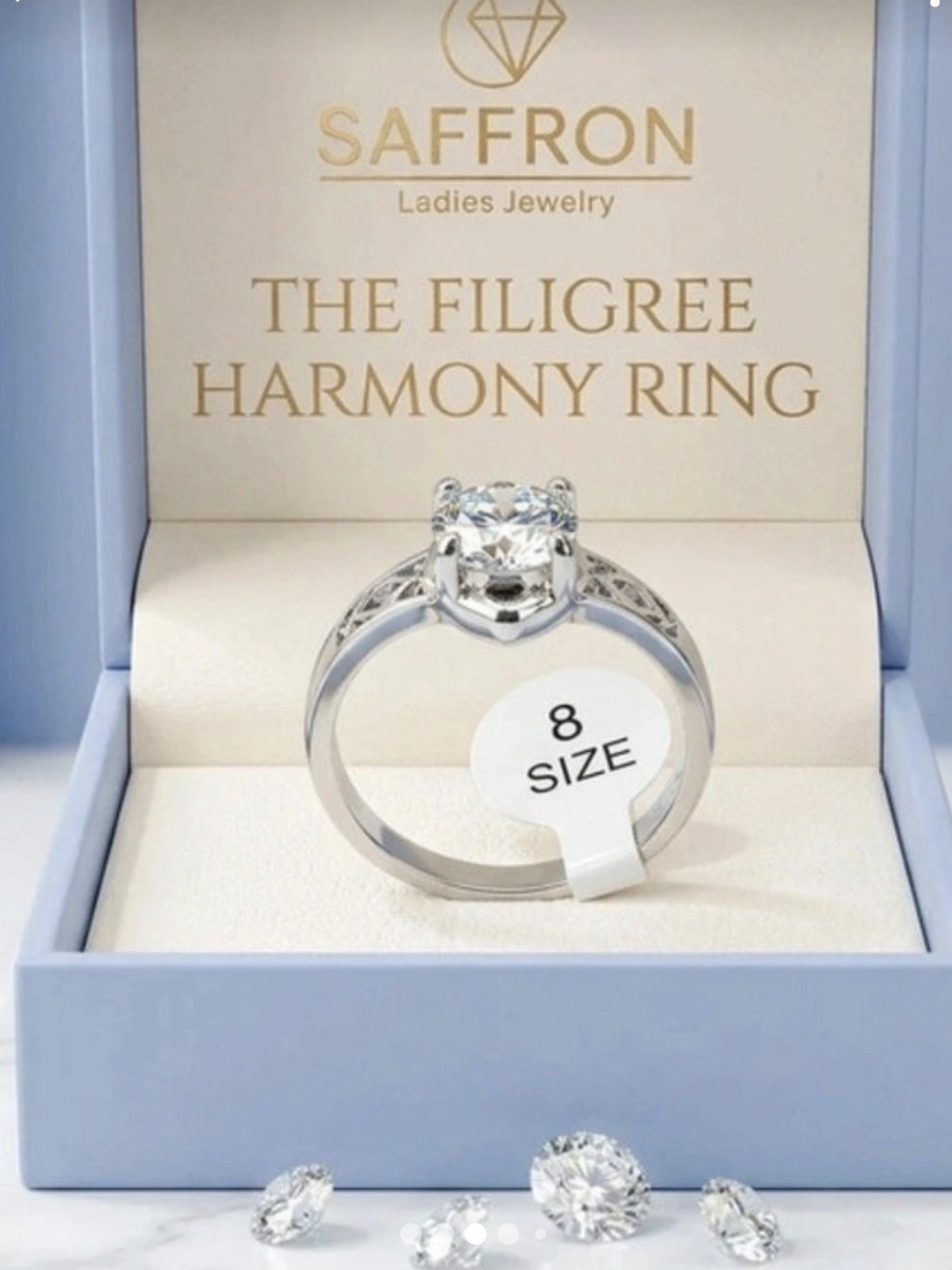 BNIB Filigree Harmony Ring in Silver - Size 8